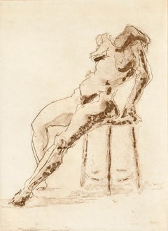 "Study 2", Seated Figure Lithograph
