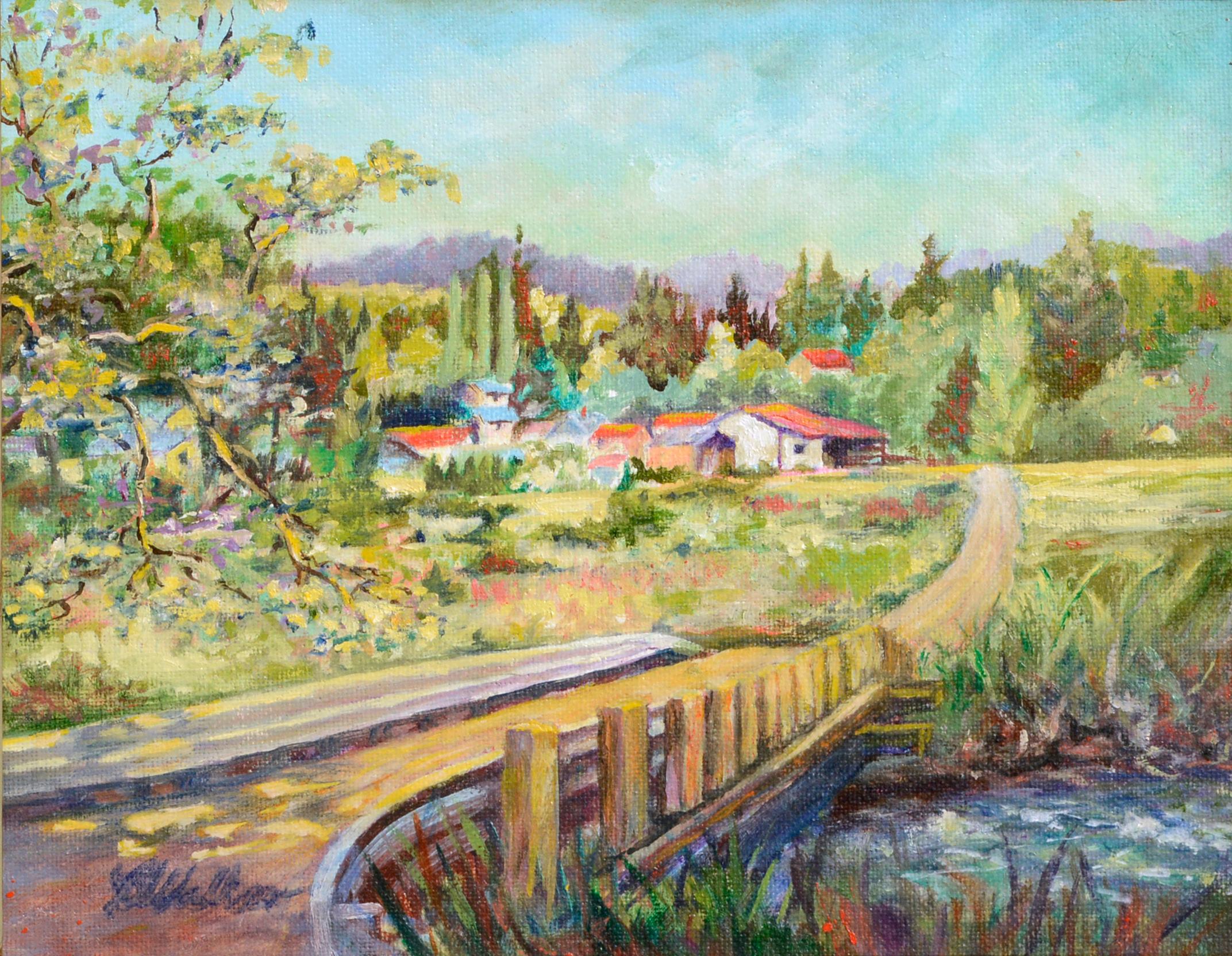 Upper Tualatin River, Oregon – Landschaft – Painting von Bev Walker