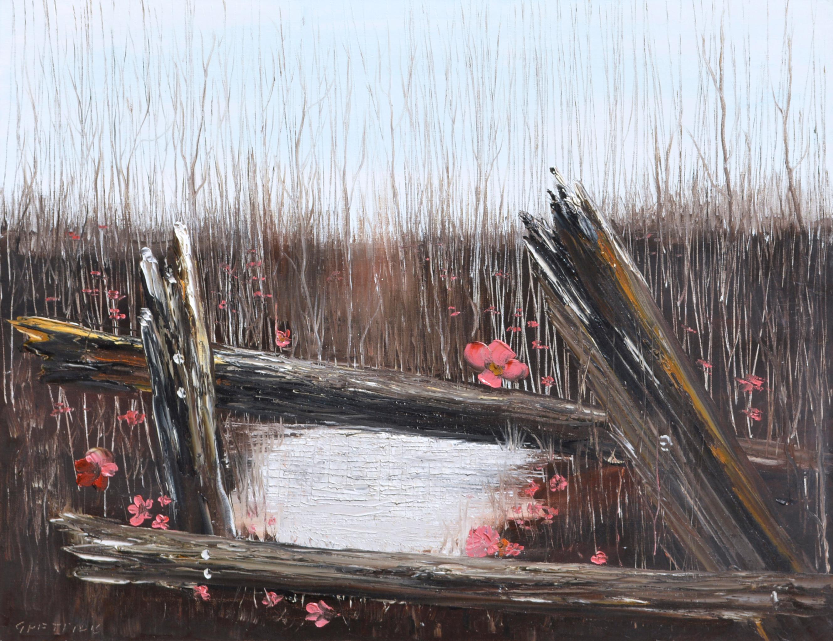 Printemps dans le marais - Paysage - Painting de George Petridis