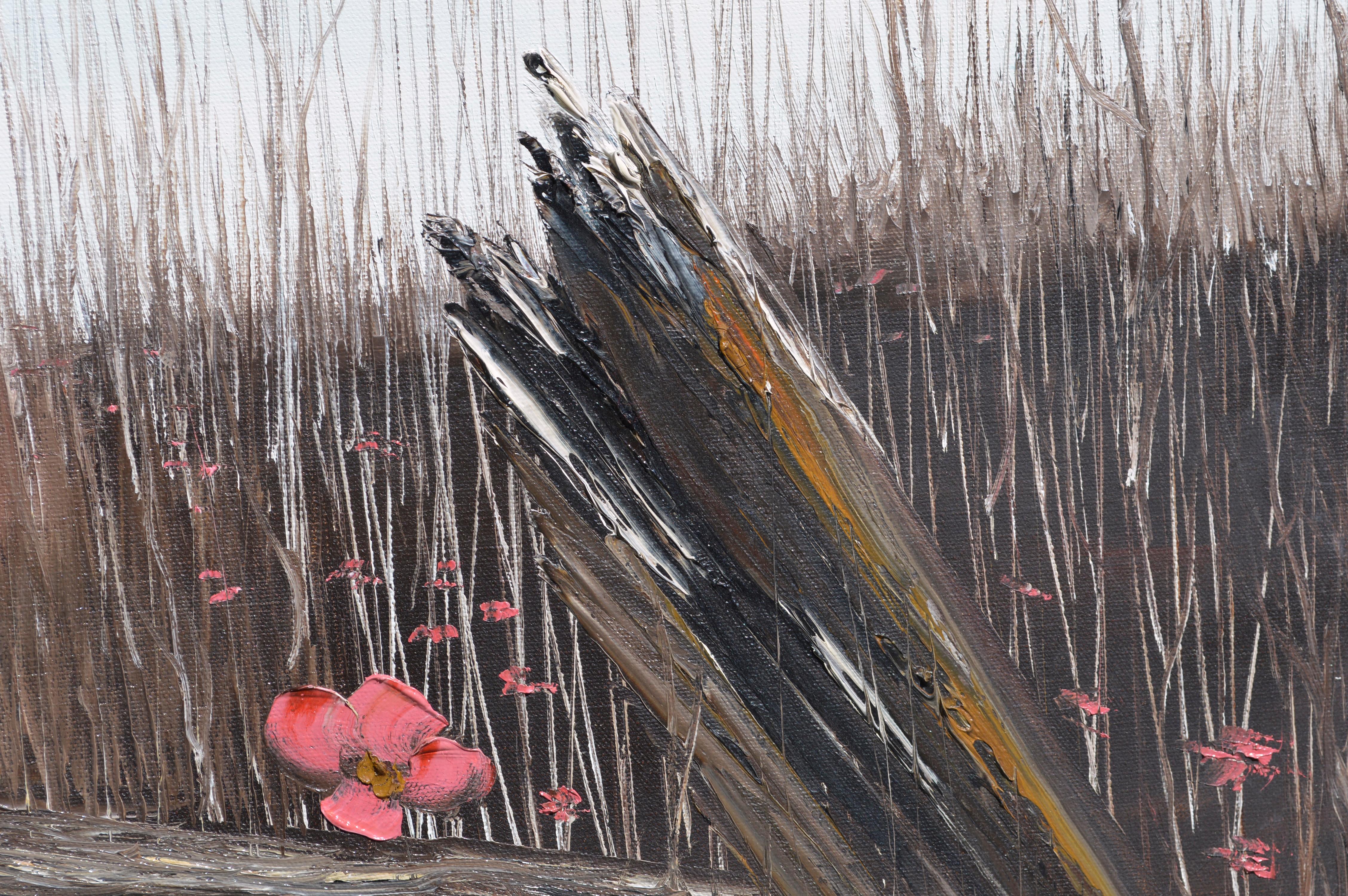 Printemps dans le marais - Paysage - Marron Landscape Painting par George Petridis