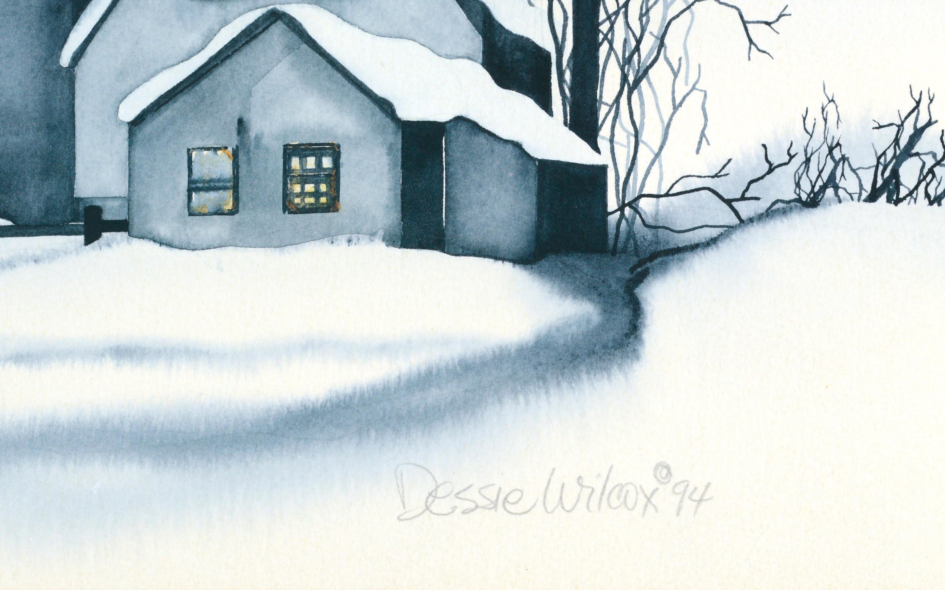 Casa di campagna sotto la neve - Paesaggio in vendita 1