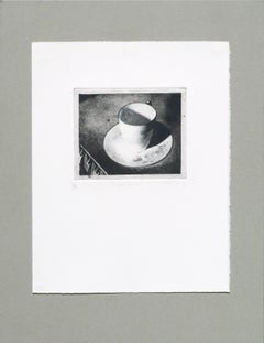 Taza y platillo (objetos de la abuela), fotograbado Naturaleza muerta
