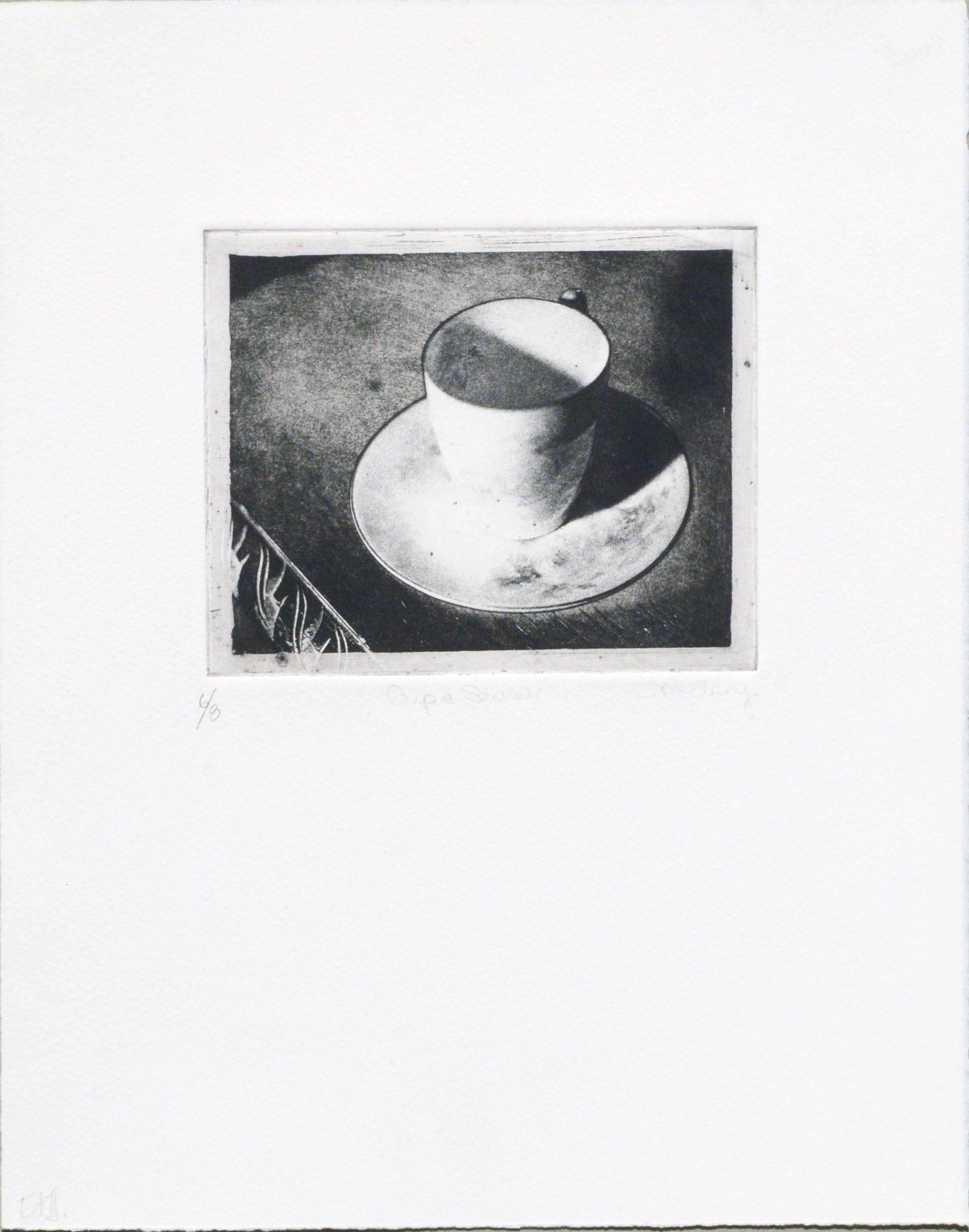 Cup & Saucer (Grandmother's Artifacts), Photo Etching Still-Life  - Print by Claudette McElroy