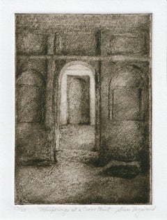 "Whisperings at a Cross Point" - Doorway Arch Drypoint Etching