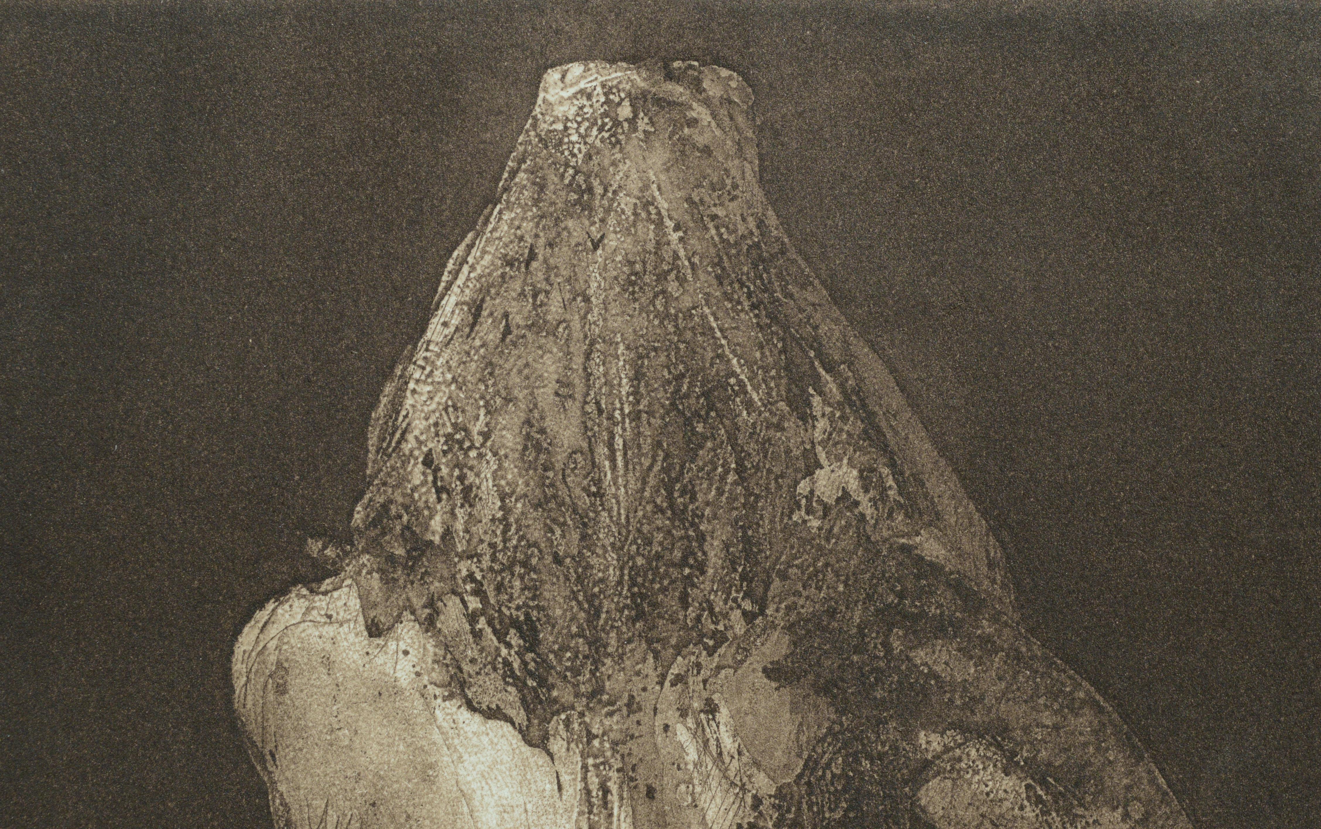 Figura desnuda Vista posterior, Aguafuerte figurativo a punta seca - Print impresionista estadounidense de Jim Smyth