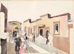 Mexican Street Scene Landscape (Unfinished)