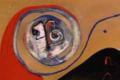 "The Playful Journey" Acrylic on Copper Abstract Composition 1997