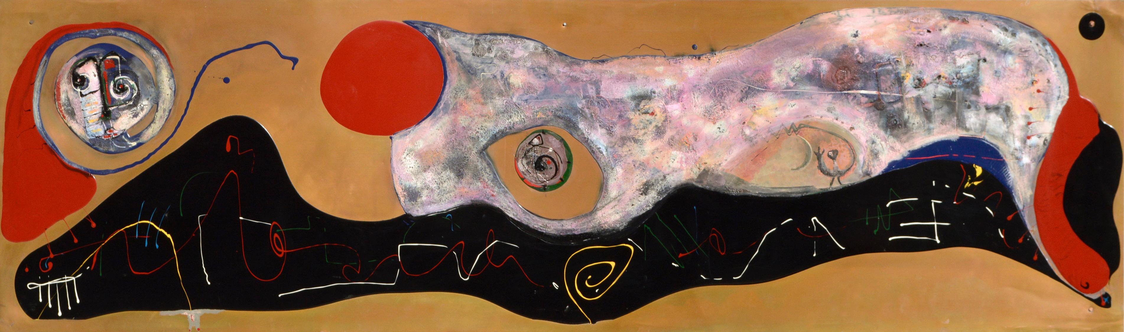  "The Playful Journey" Acrylic on Copper Abstract Composition 1997