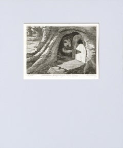 "Madame Hedgehog's Hole House", Whimsical Children's Drypoint Etching