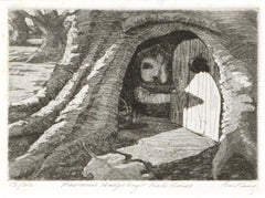 ""Madame Hedgehog's Hole House"", skurrile Kinder-Trockennadelradierung