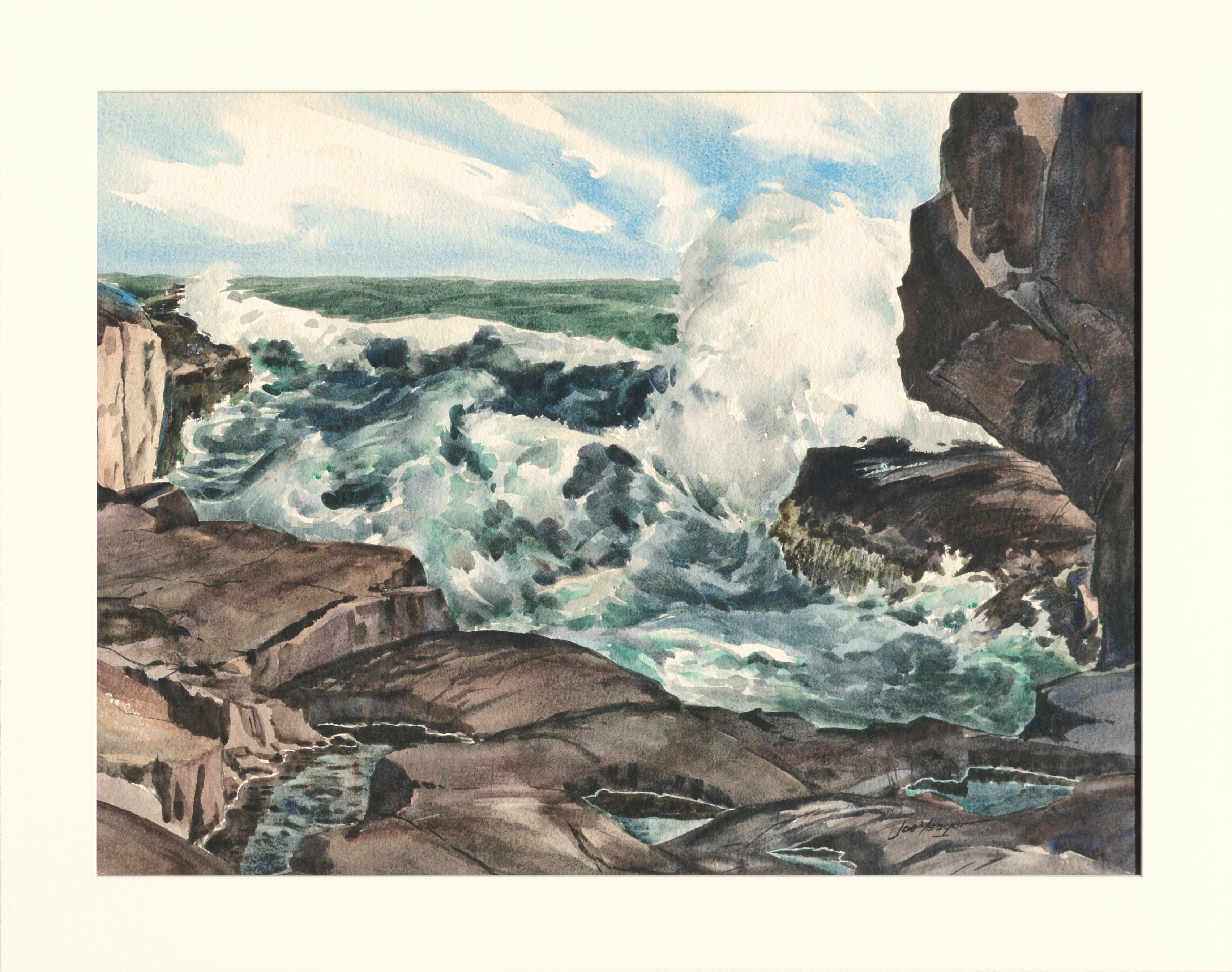 Joseph Yeager Landscape Art - Bass Rocks in Cape Ann, Massachusetts - Seascape