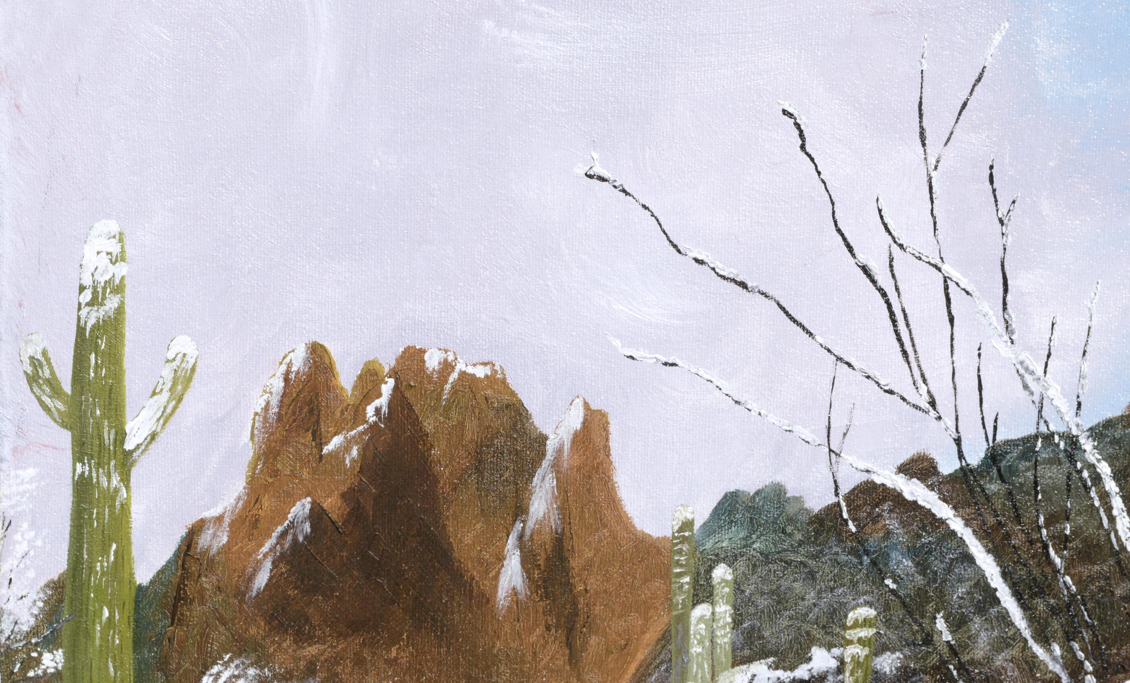 Nevicata nel deserto - Paesaggio - Painting di Tru Trudeau