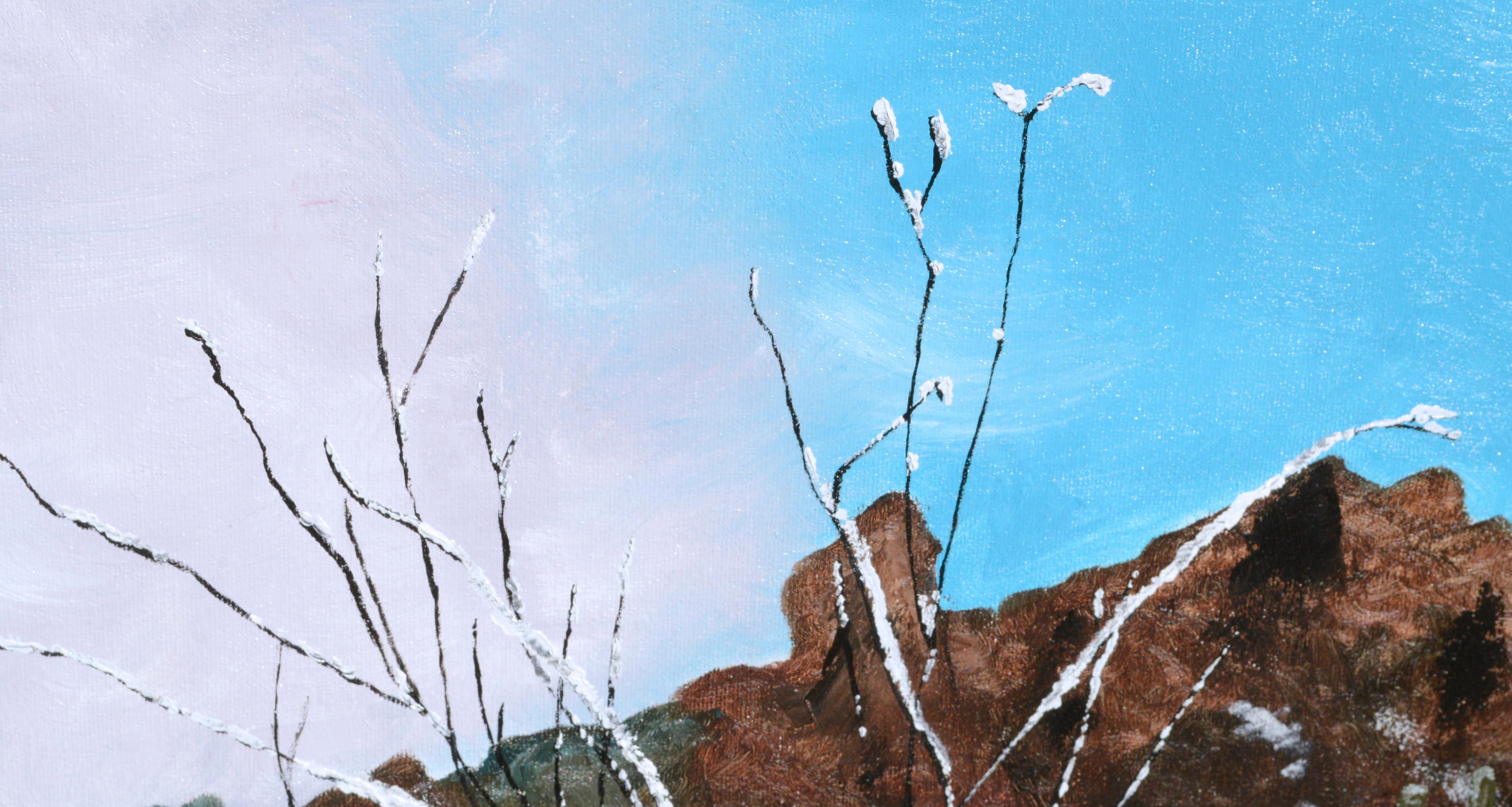 Nevicata nel deserto - Paesaggio - Painting Impressionismo americano di Tru Trudeau
