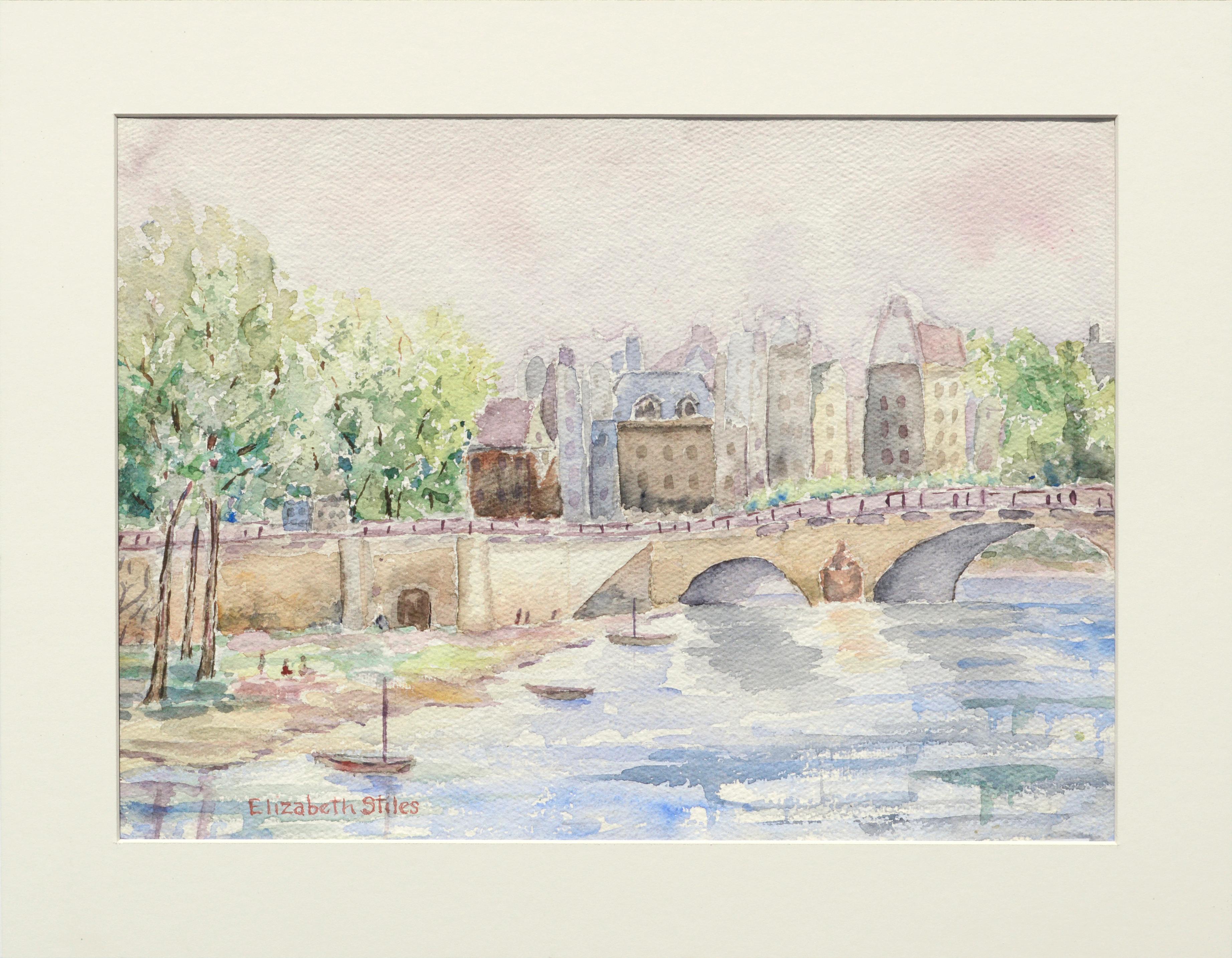 Elizabeth Stiles Landscape Art - Bridge over the Canal - Landscape