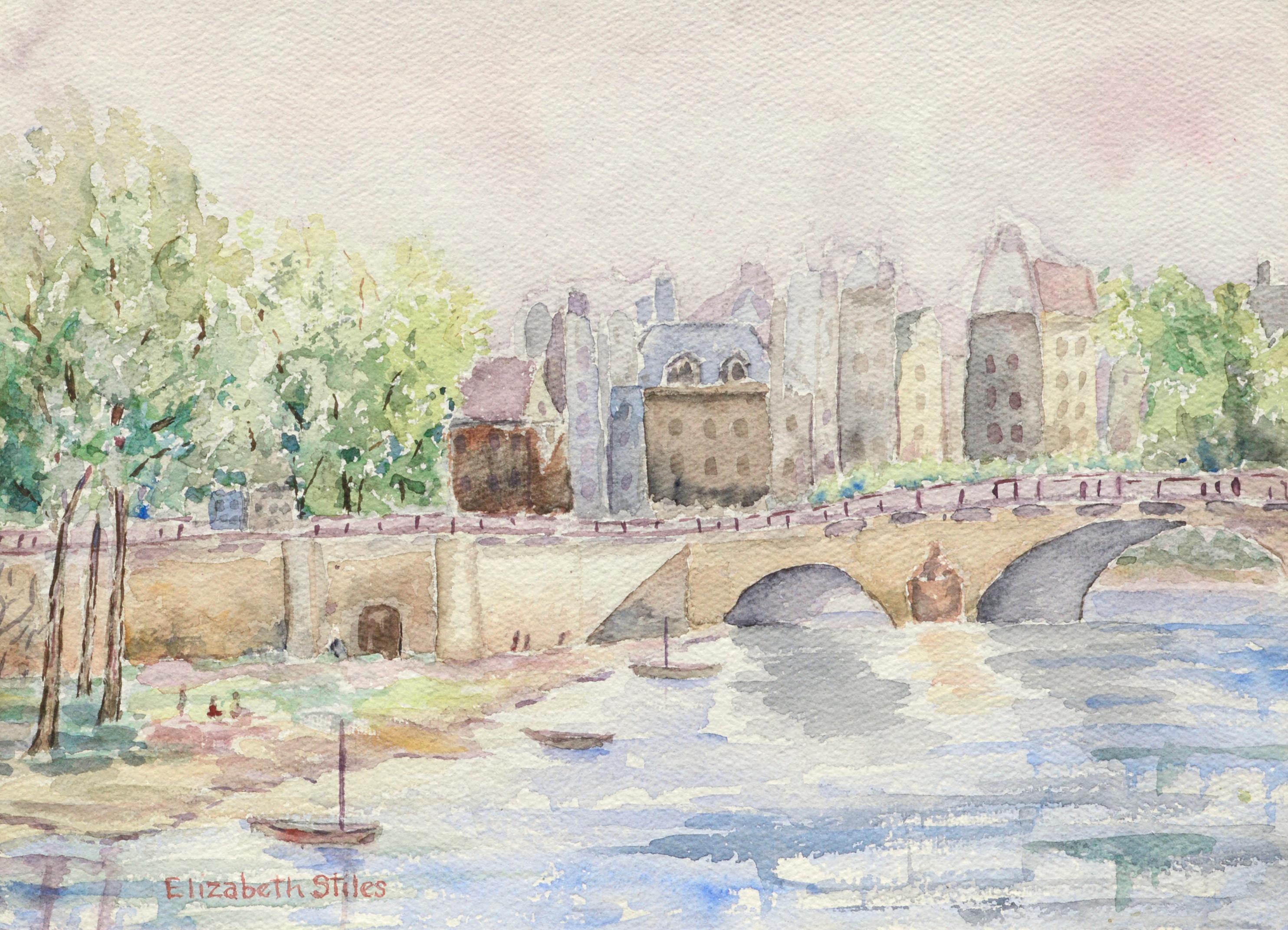 Bridge over the Canal - Landscape - Art by Elizabeth Stiles