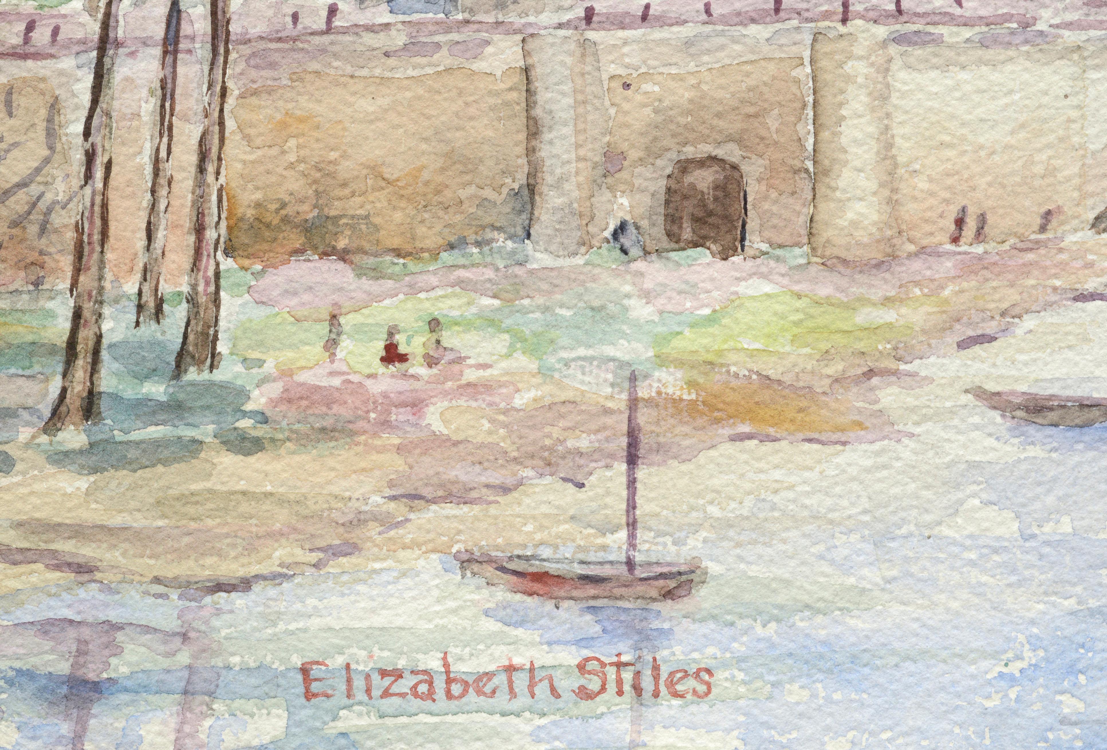 Bridge over the Canal - Landscape - Impressionist Art by Elizabeth Stiles