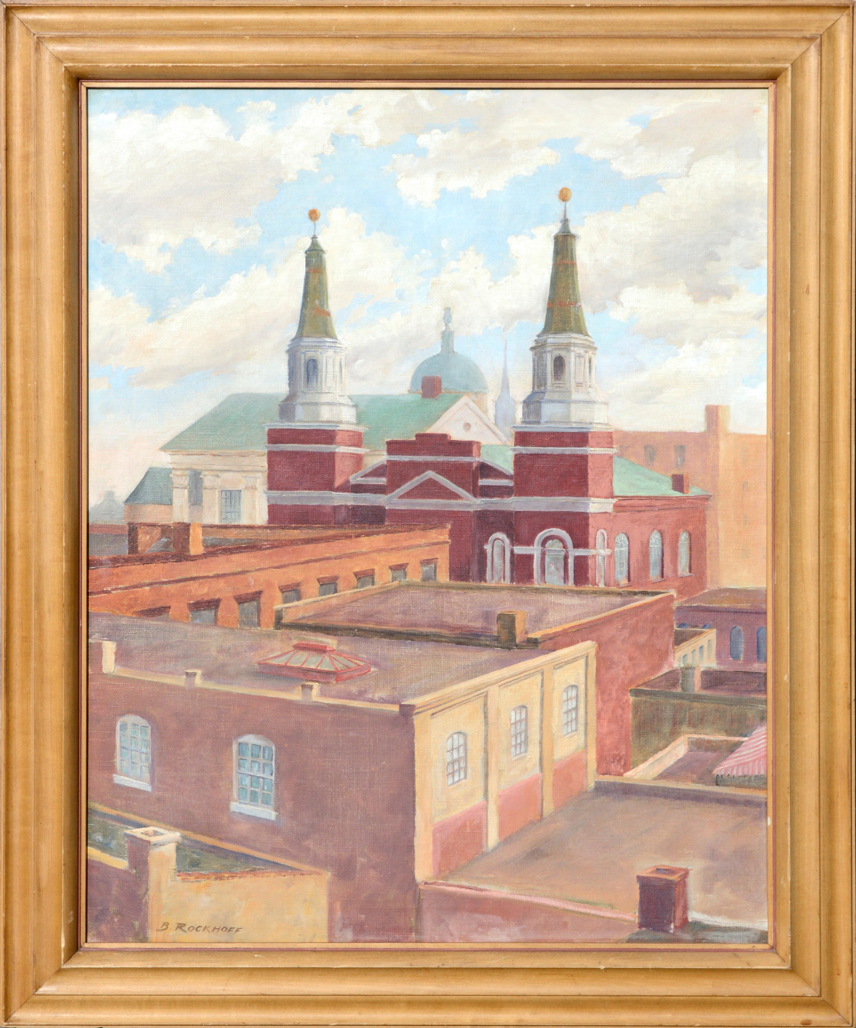 "Lancaster Roof Tops", Mid Century Cityscape