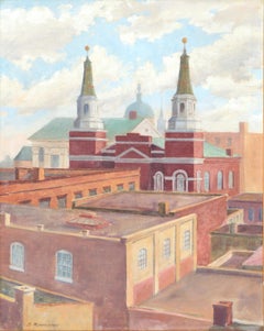 "Lancaster Roof Tops", Mid Century Cityscape
