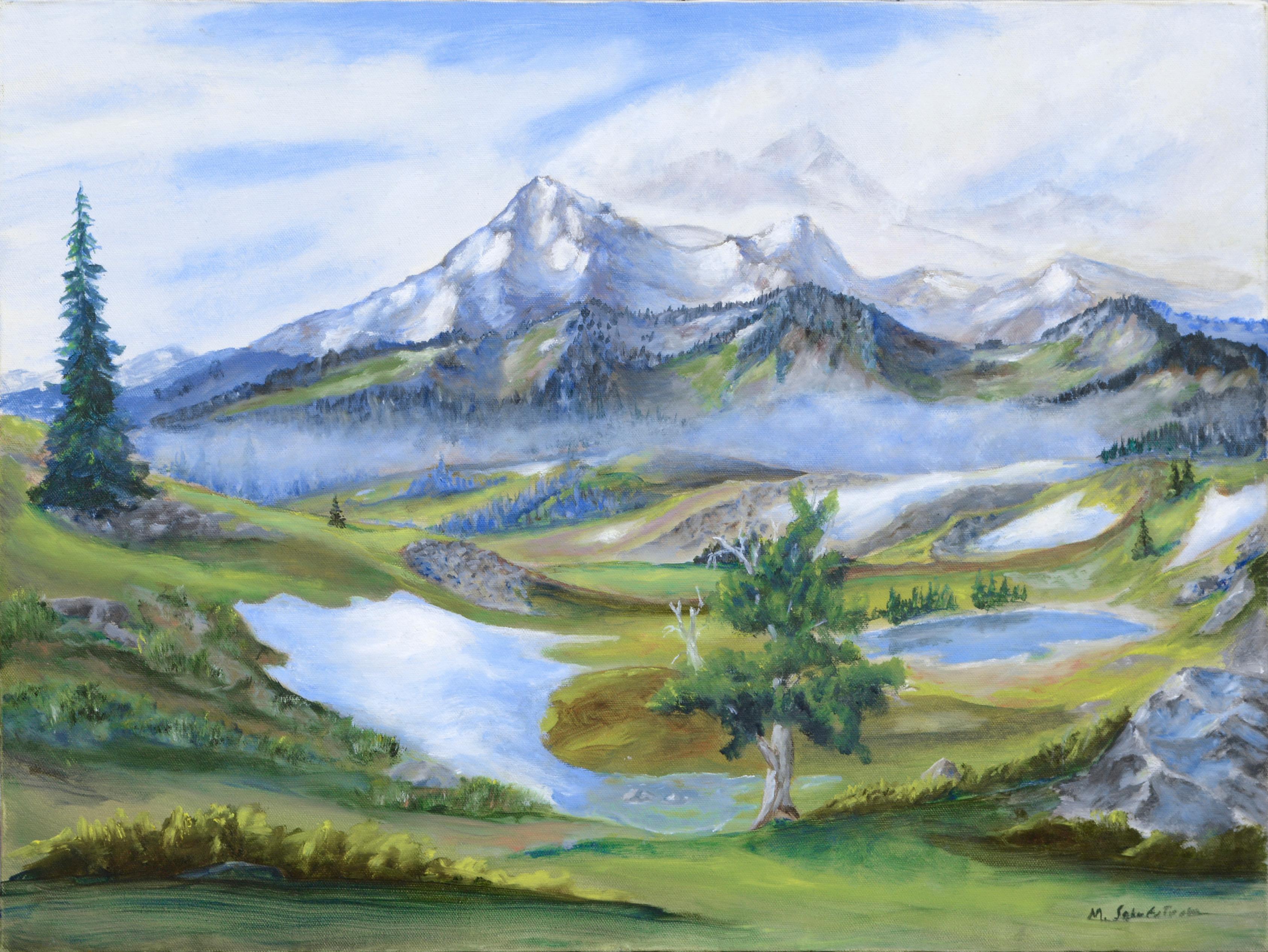 Martin Schefstrom Landscape Painting - "Alpine Summer" Landscape