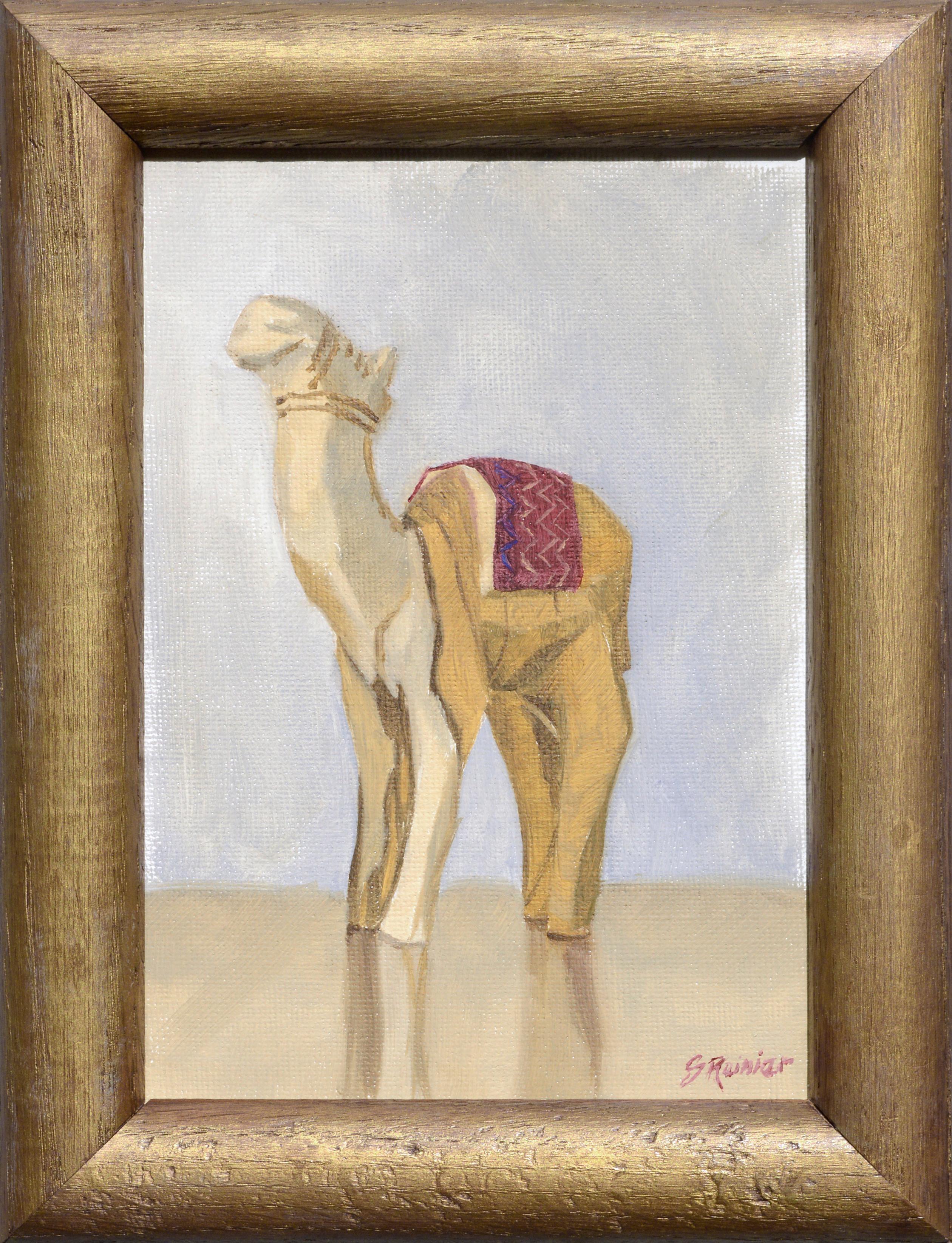 Playful representation of a wooden toy camel by Susan Reinier (American, b. 1978). Signed 