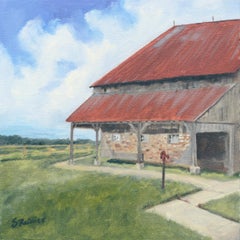 Barn mit rotem Dach - Landschaft