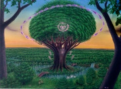 Baum des Lebens im Garten – Visionäre Kunst von Tom Fath
