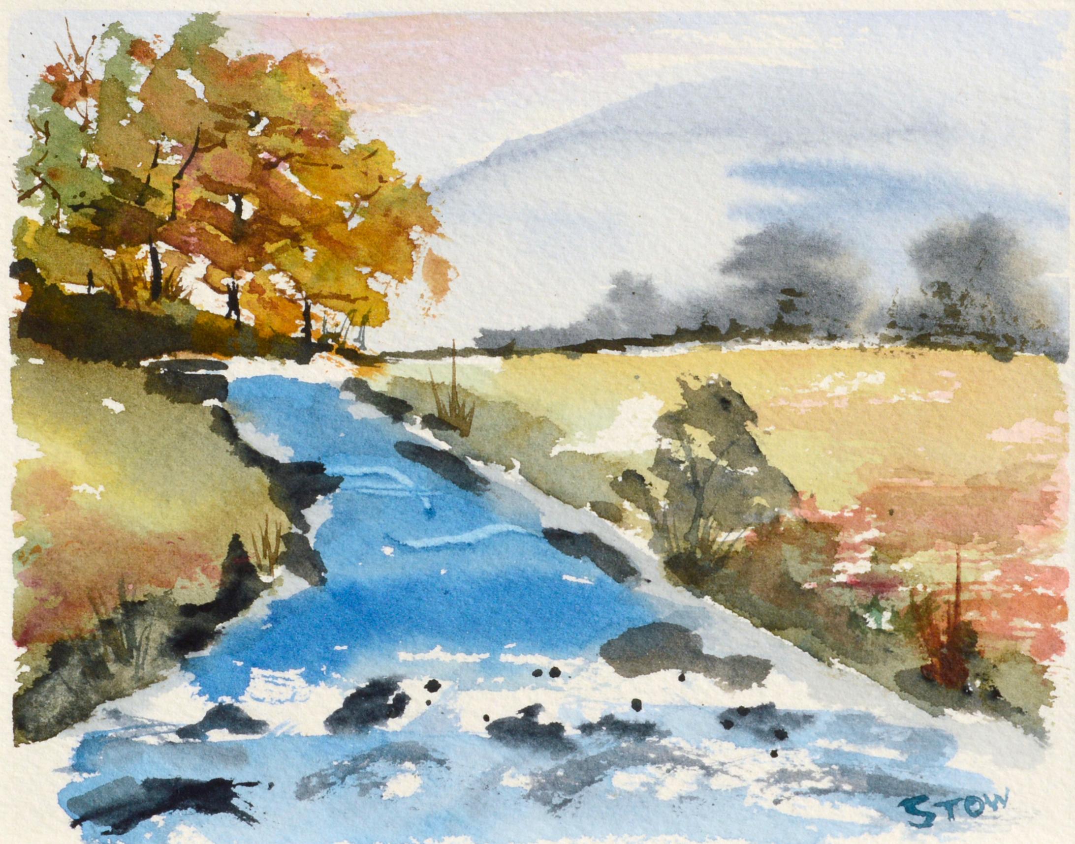 Stream in Autumn - Landscape - Art by Stow