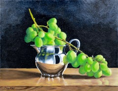 Silver Pitcher and Grapes - Still Life