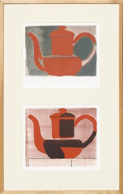 Retro Two Red Teapots Still Life Modern by Don Weygandt