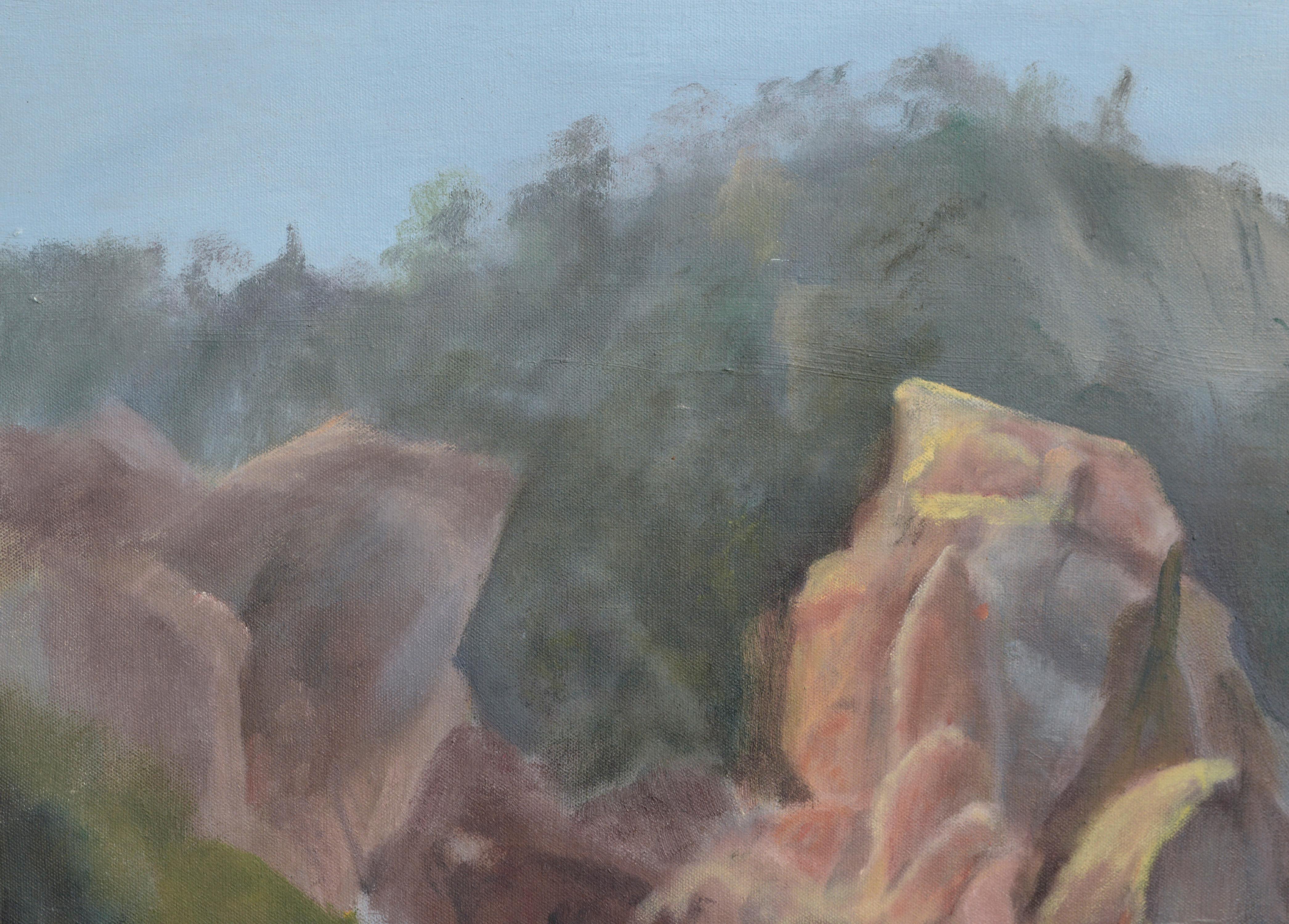 Majestic and misty landscape of Big Sur. California by Ken Lucas (American, 20th Century). This piece was acquired with a collection of other Lucas work from his estate. 