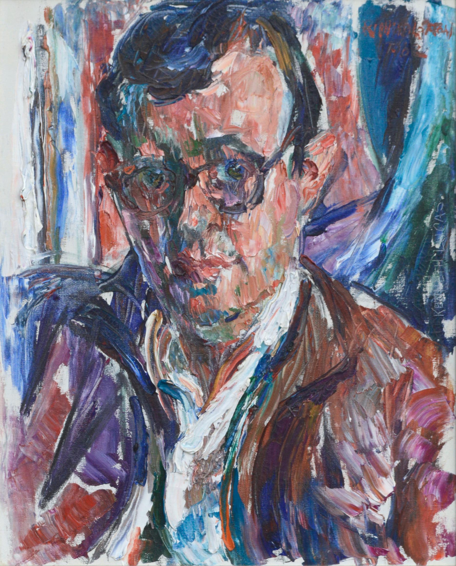 Portrait expressionniste du milieu du siècle dernier de Kenneth Lucas par Richard Lofton, 1962  en vente 1