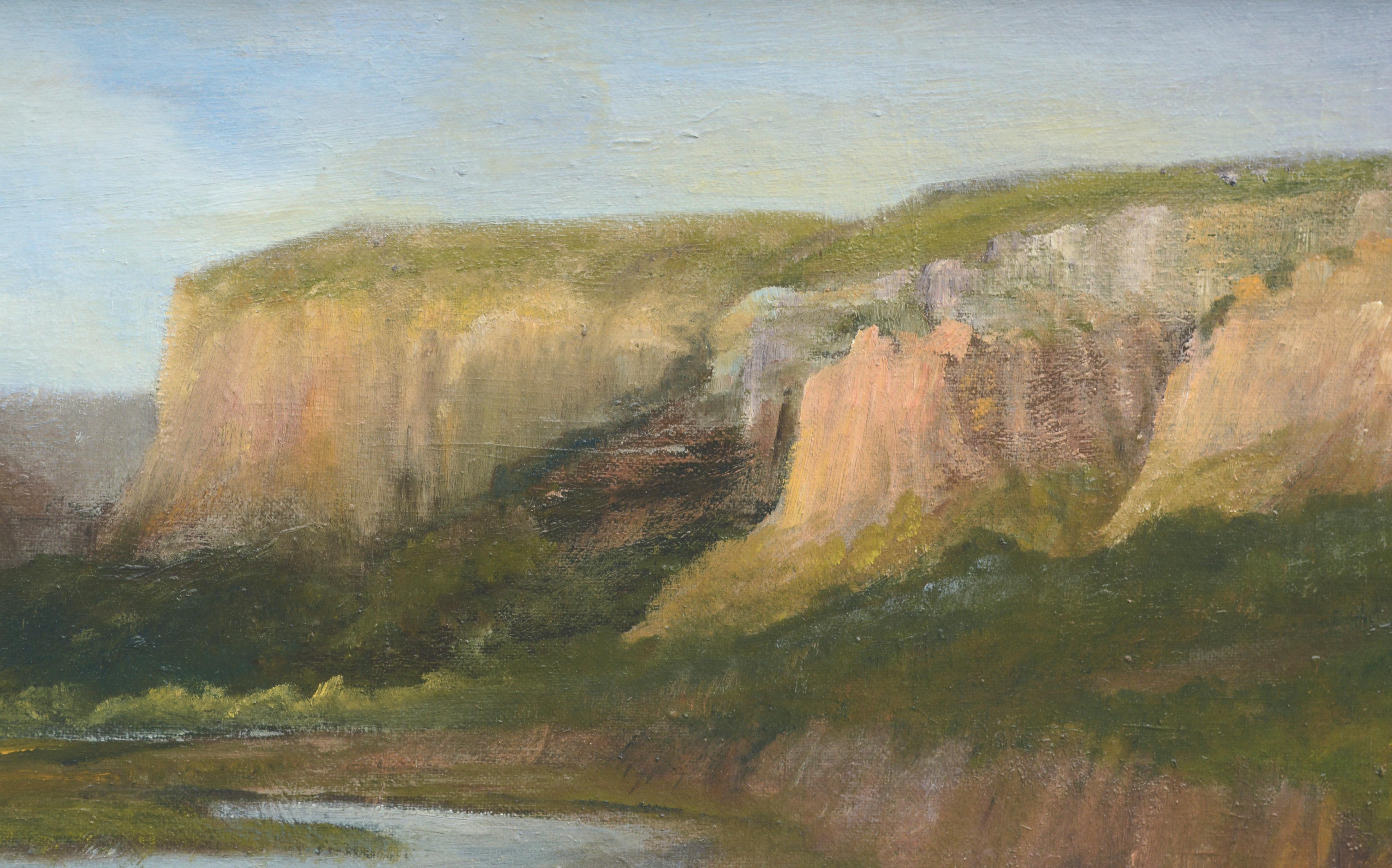 The River Mouth - Landscape - American Impressionist Painting by Kenneth Lucas