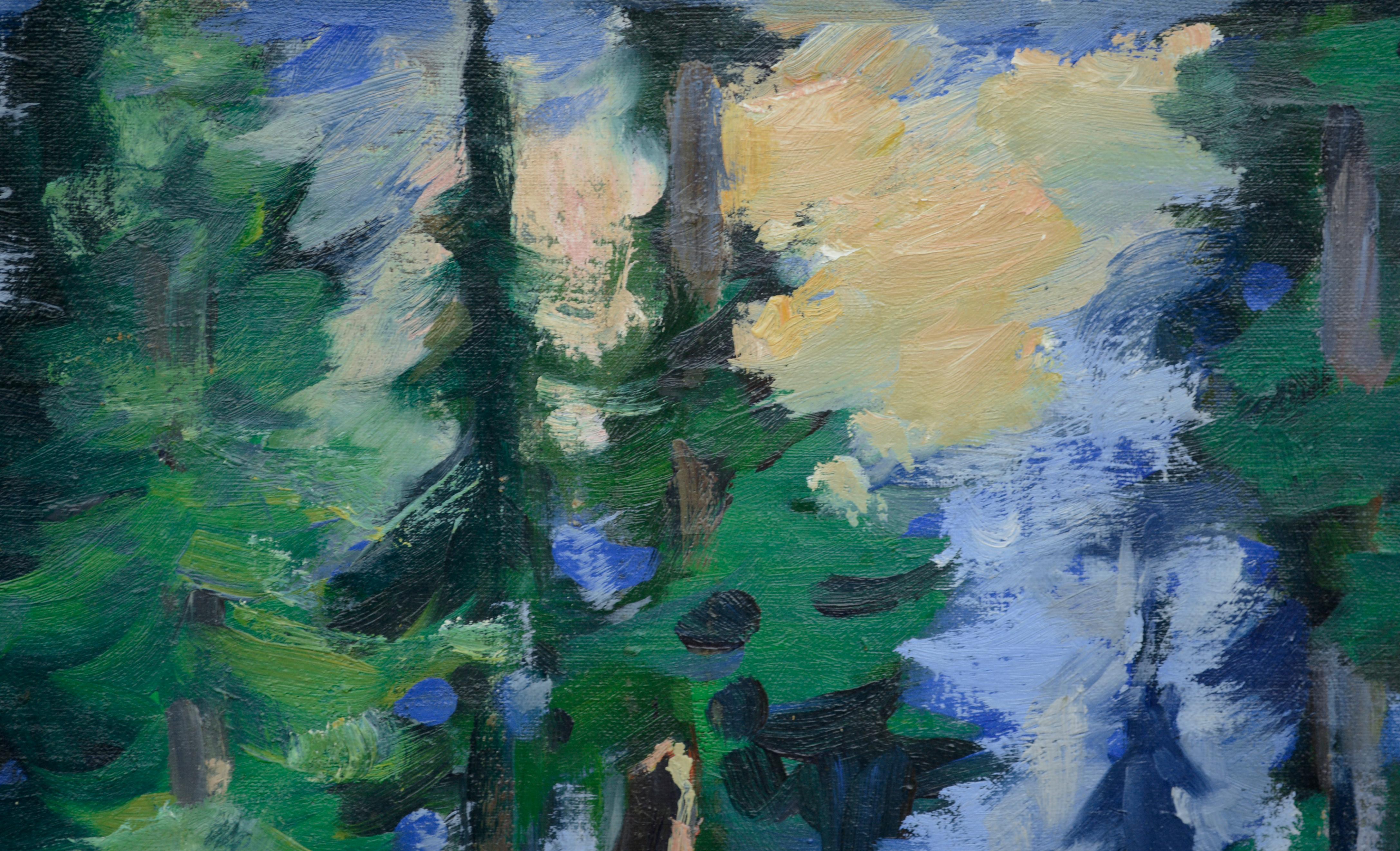 Redwood Trees, Mid Century Forest by Verbitsky Anani Alexeevich - Painting by A. Verbitski