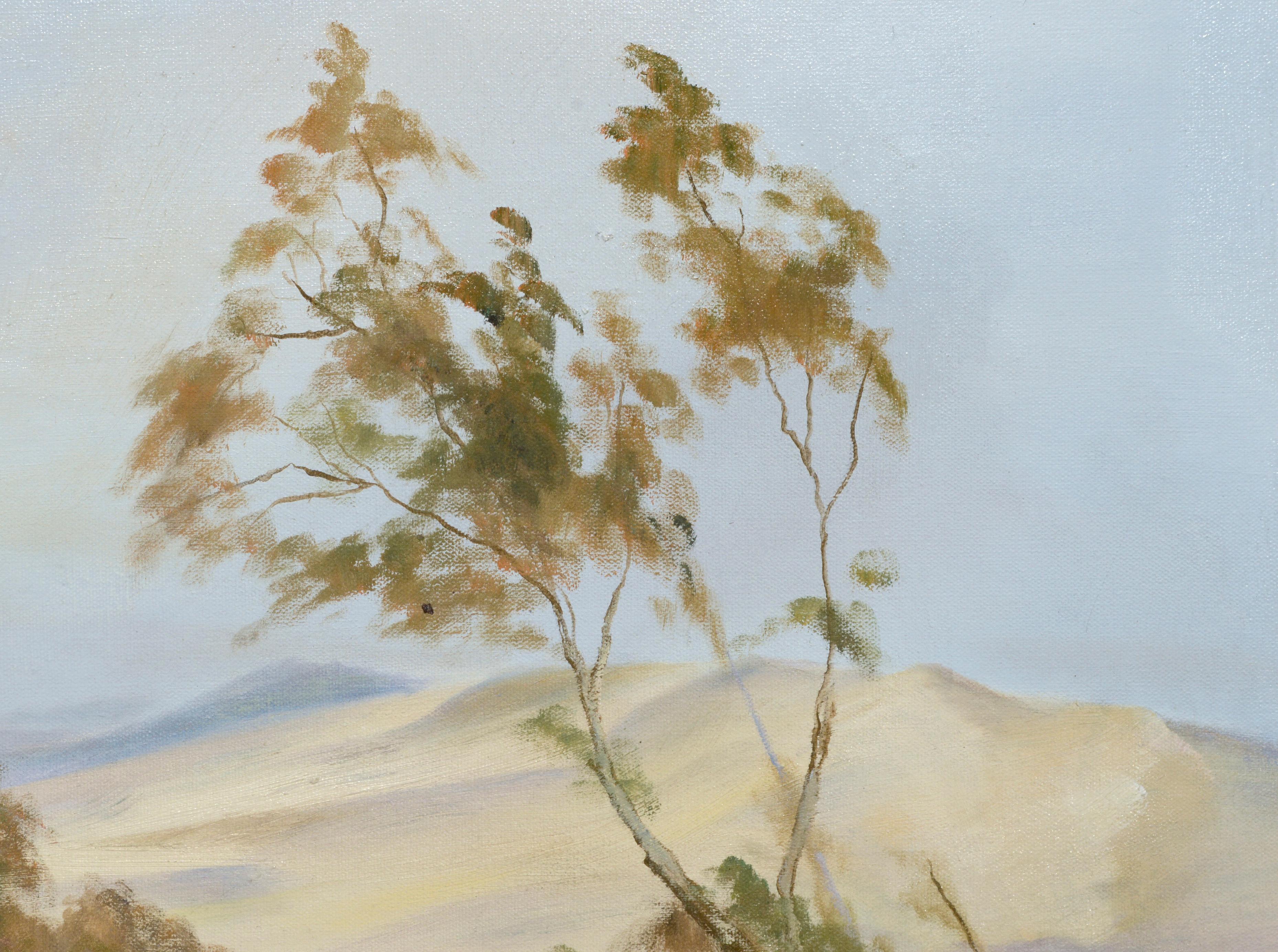 Peaceful Valley - Desert Landscape  (Grau), Landscape Painting, von Kenneth Lucas