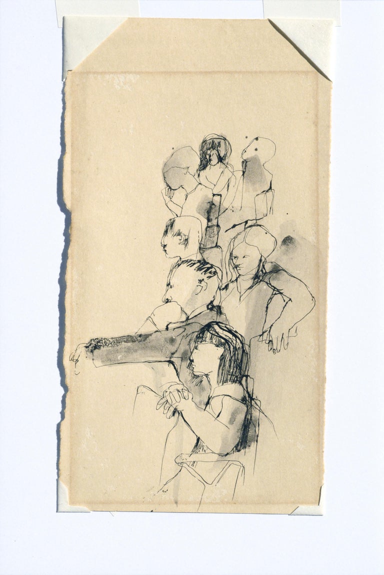 David Rosen (b.1912) - The Sketch Class, Figurative Study Line Drawing ...