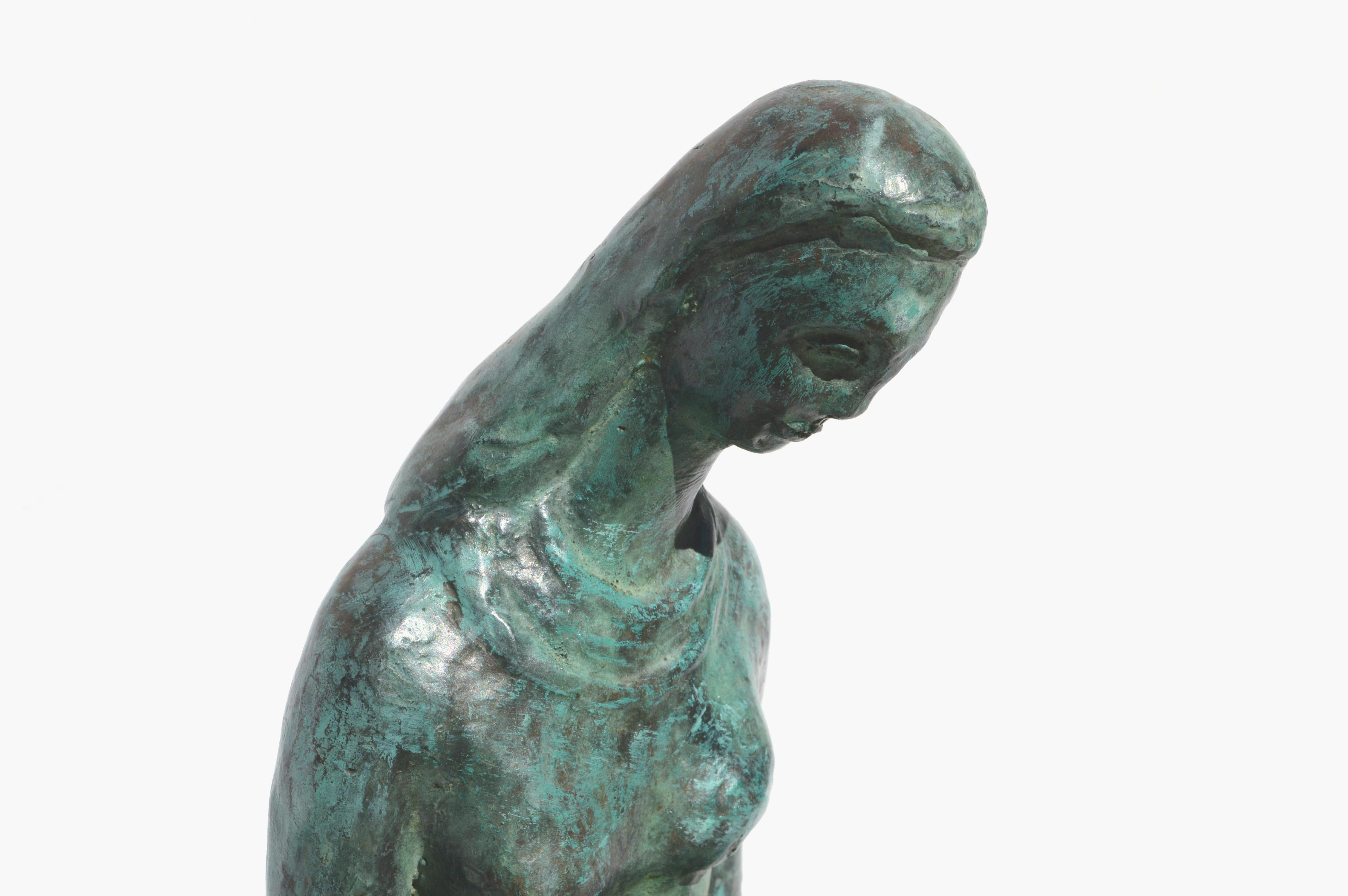 Bronze-Skulptur von Mutter mit Kind  (Amerikanischer Impressionismus), Sculpture, von Rose Van Vranken