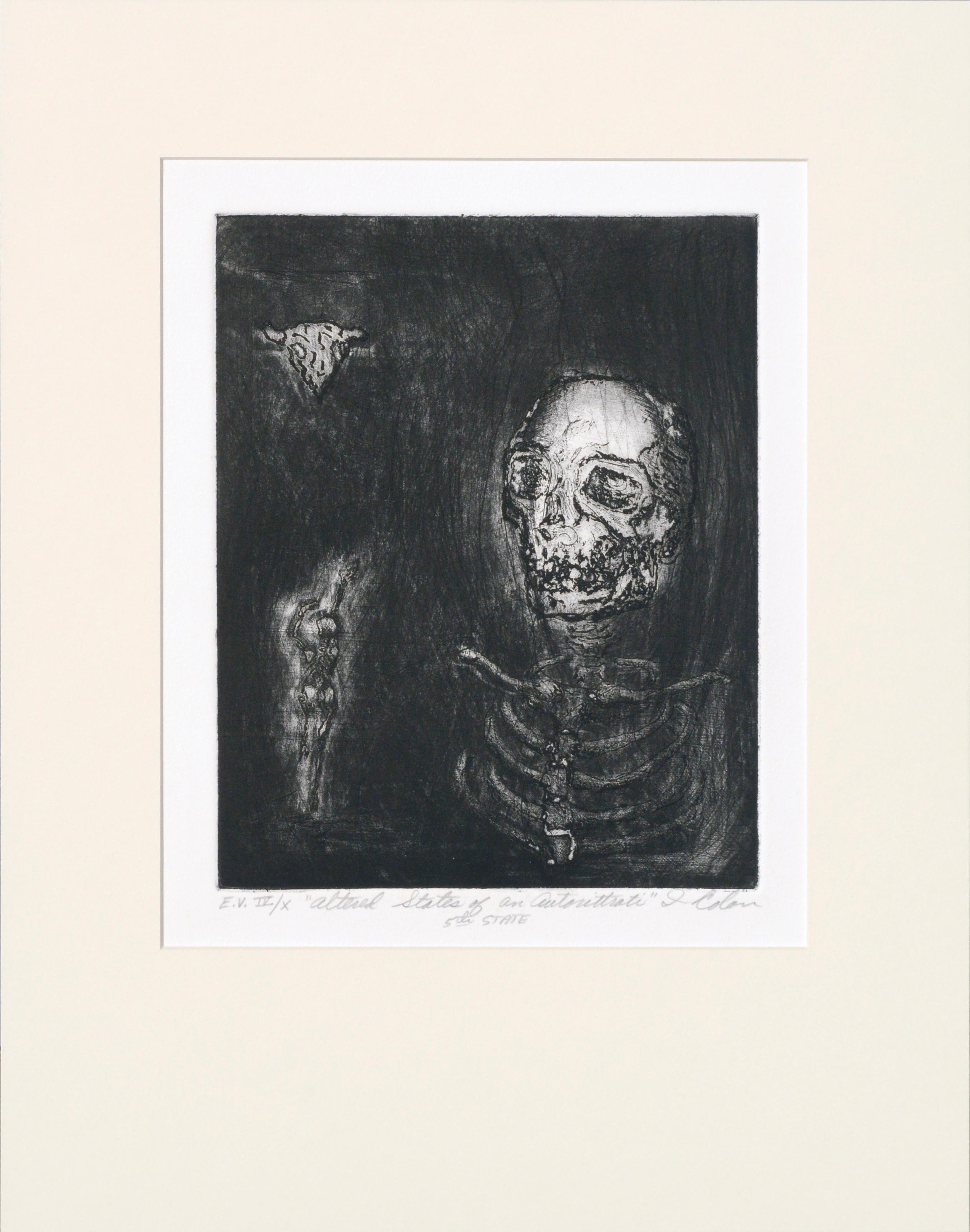 "Altered States of an Autorittrati", Skeleton Limited Edition Lithograph 