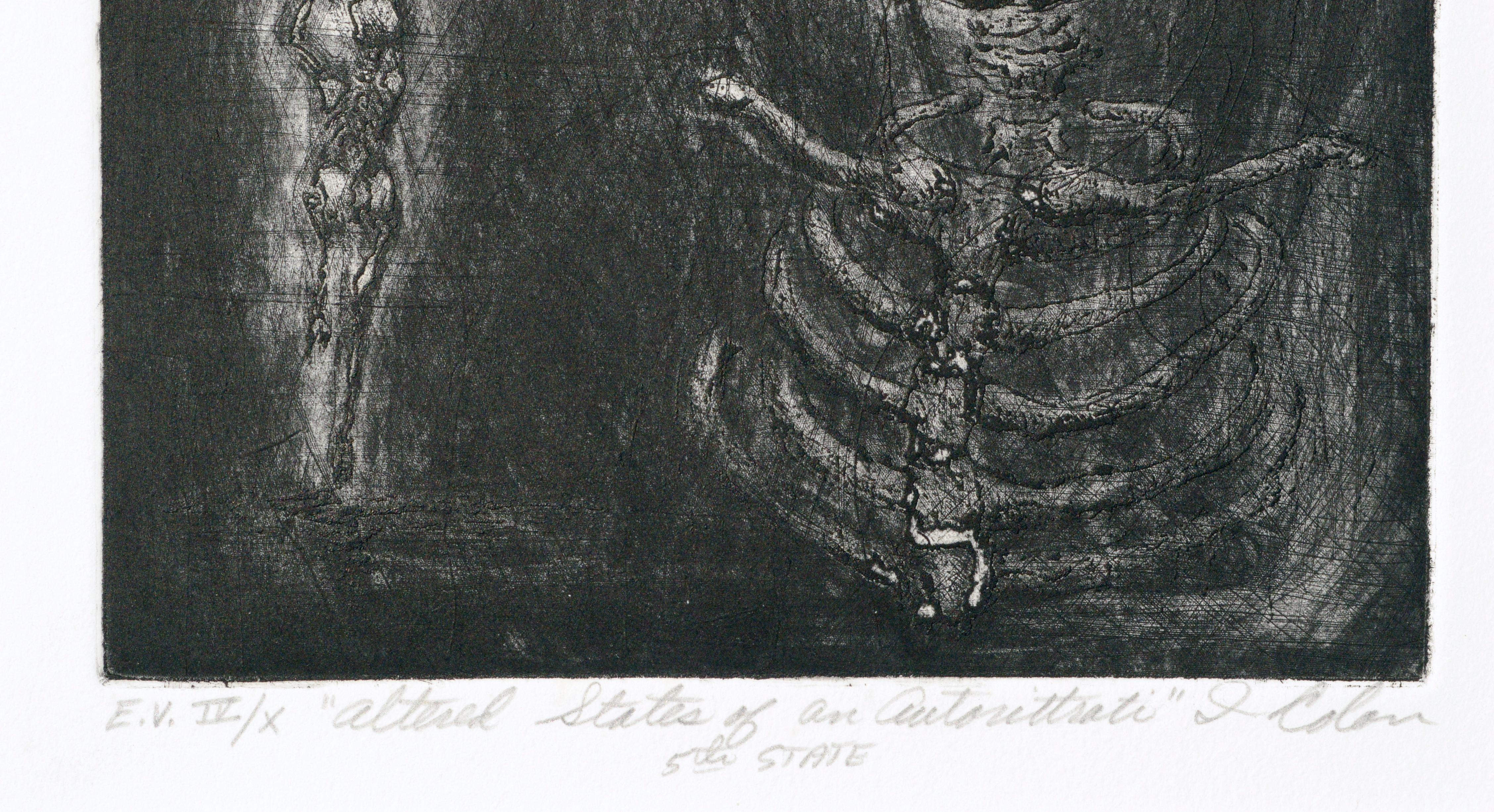 « Altered States of an Autorittrati », lithographie squelette en édition limitée  en vente 1