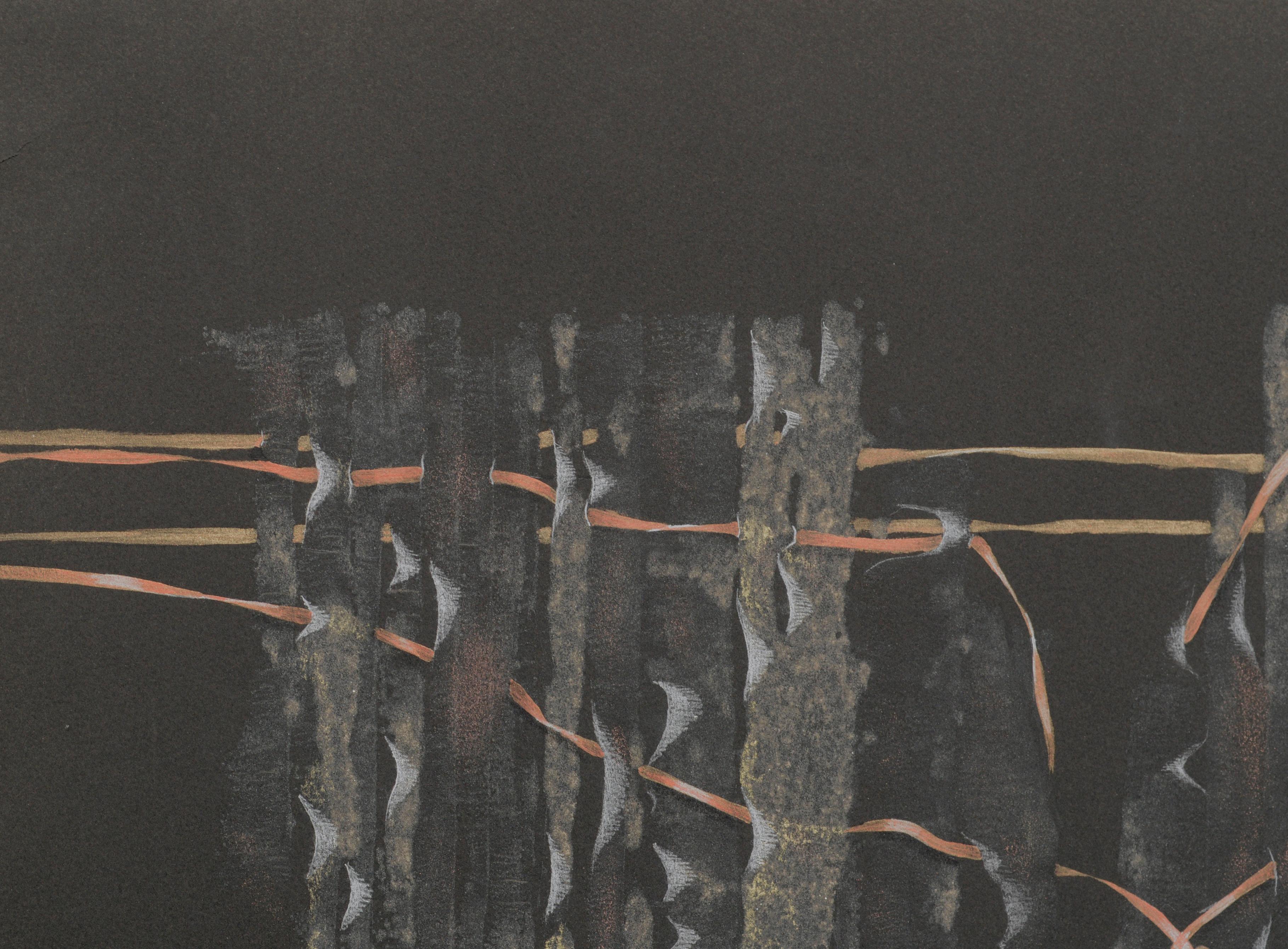 Kimono aus weißer und goldener Spitze – handgeschliffene Collotype – Art von Patricia A Pearce
