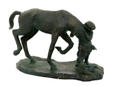 A Girl and Her Horse - Bronze Sculpture - Edition of Six