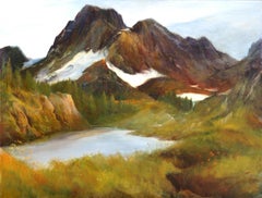 Sierra Mountain Lake, Yosemite Snow-Capped Mountain Landscape