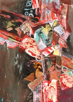 Red Goat Abstract Collage