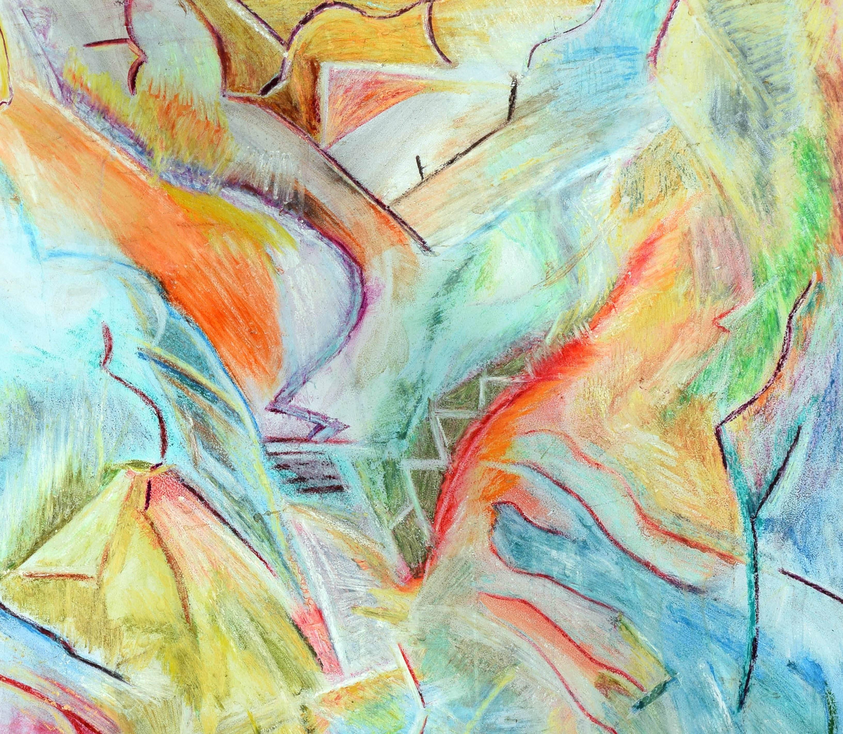 Paesaggio astratto di Berkeley Hills - Landscape Painting Grigio di J.P. Tipton, Sr.