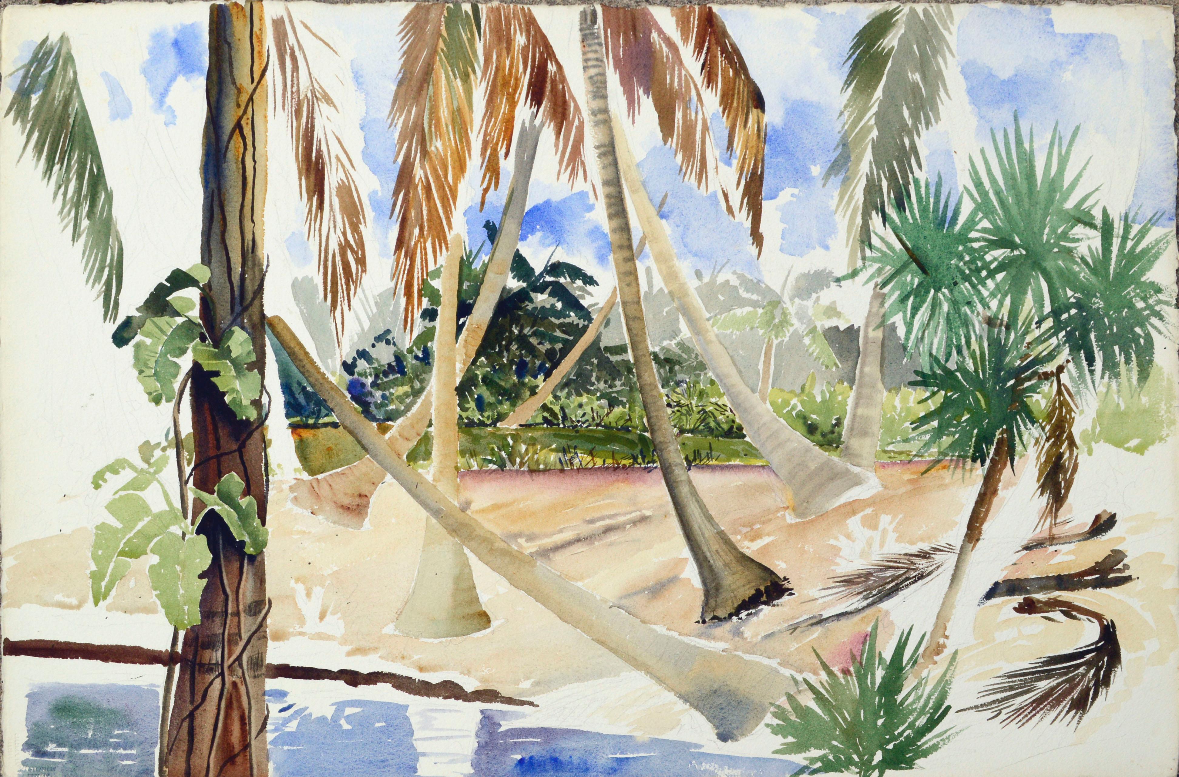 Joseph Yeager Landscape Art - Palms in the Tropics (work in progress)