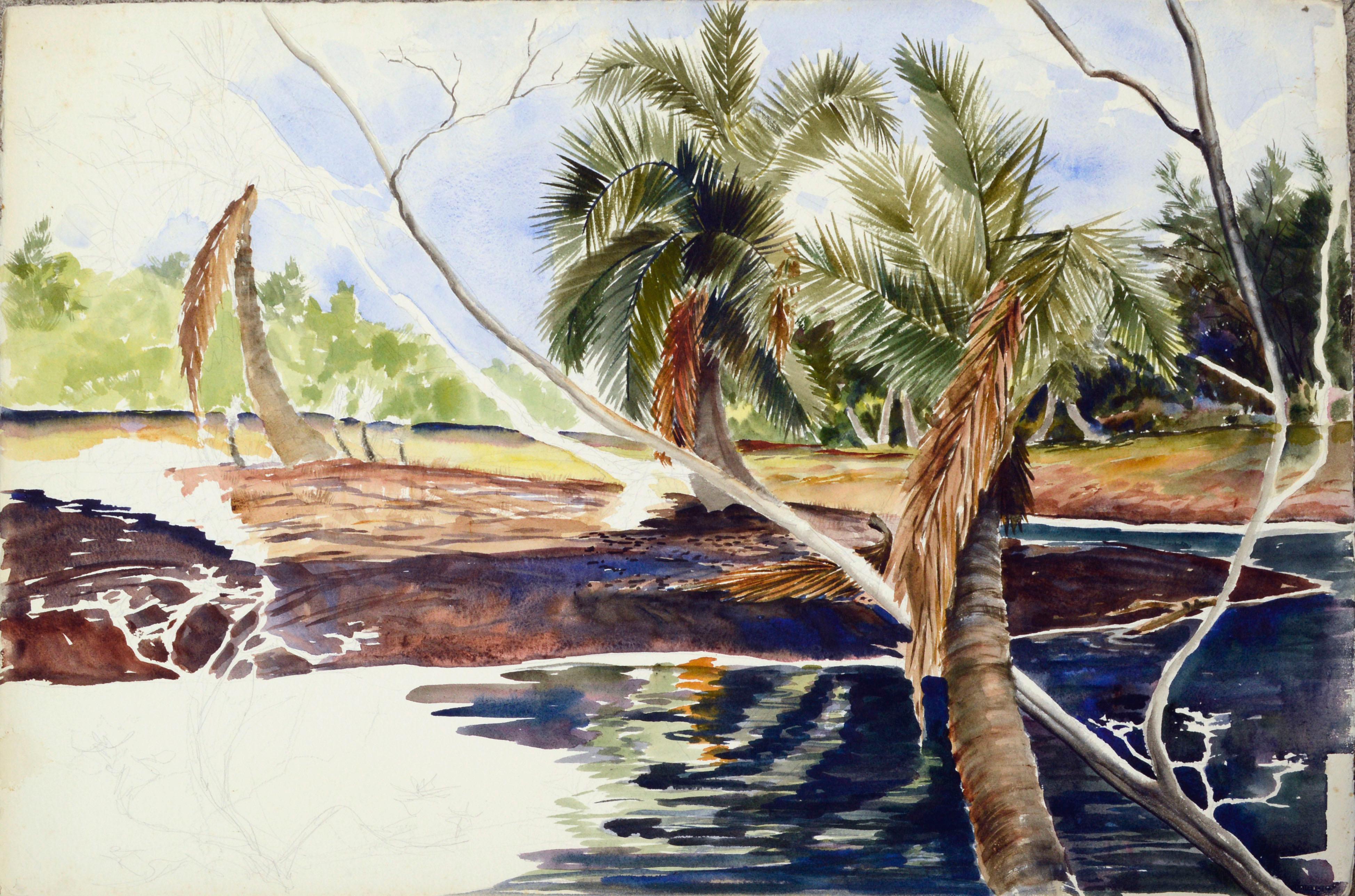 Joseph Yeager Landscape Art - Tropical Palms (unfinished work)