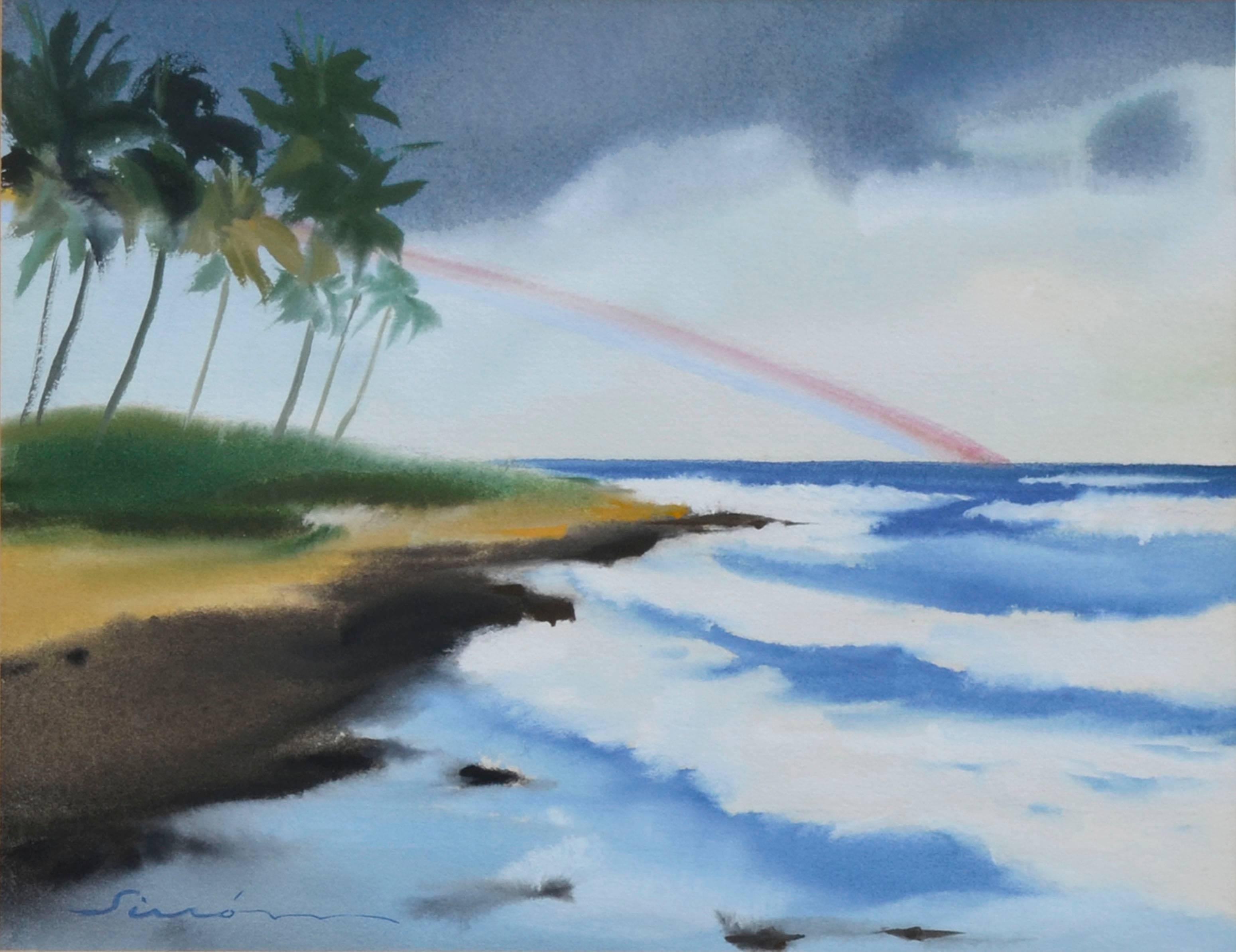 rainbow landscape drawing