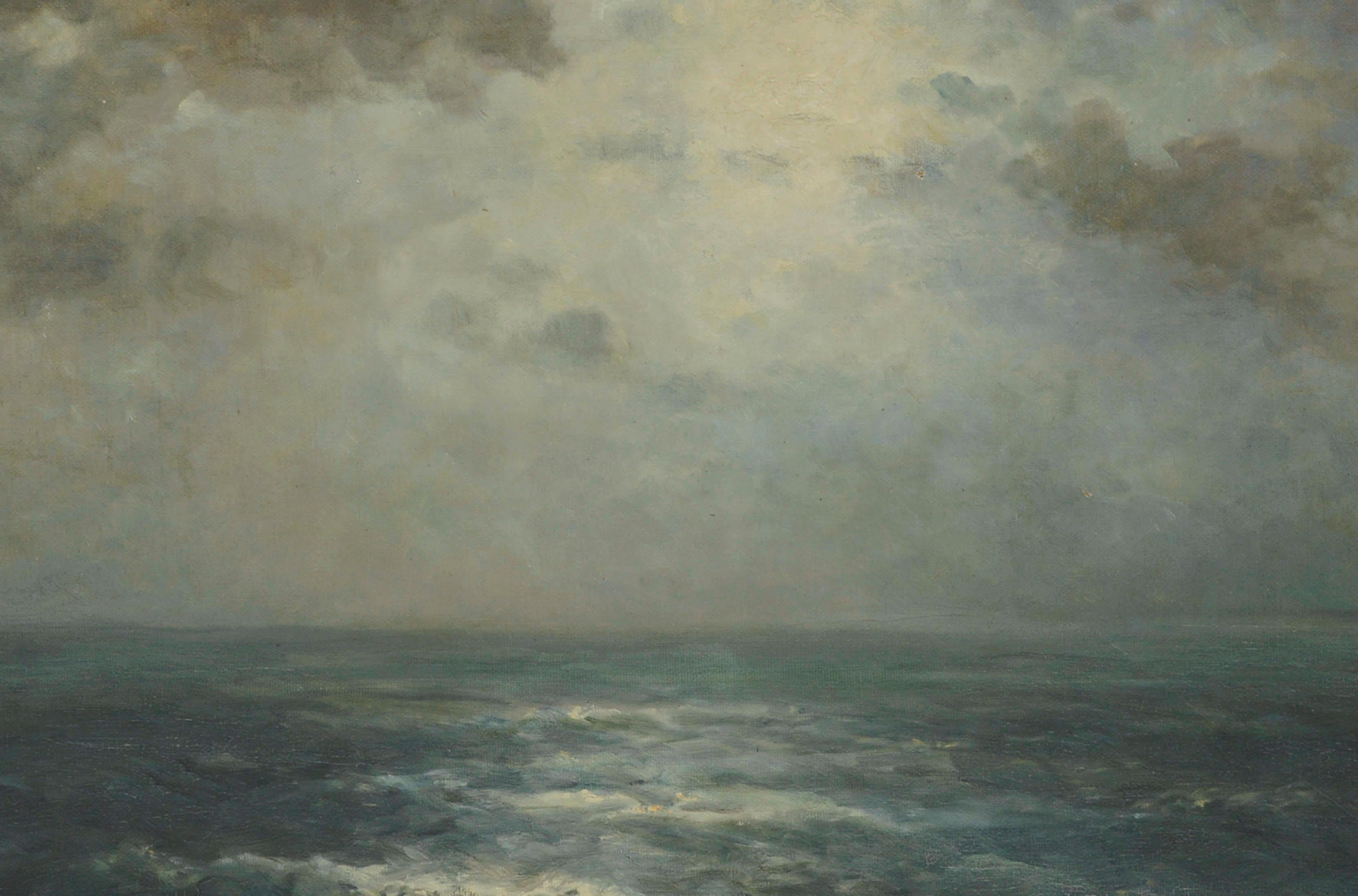 Atlantic Ocean Expanse by Joseph Uebelacker 1930 - Impressionist Painting by Joseph Kurt Uebelacker