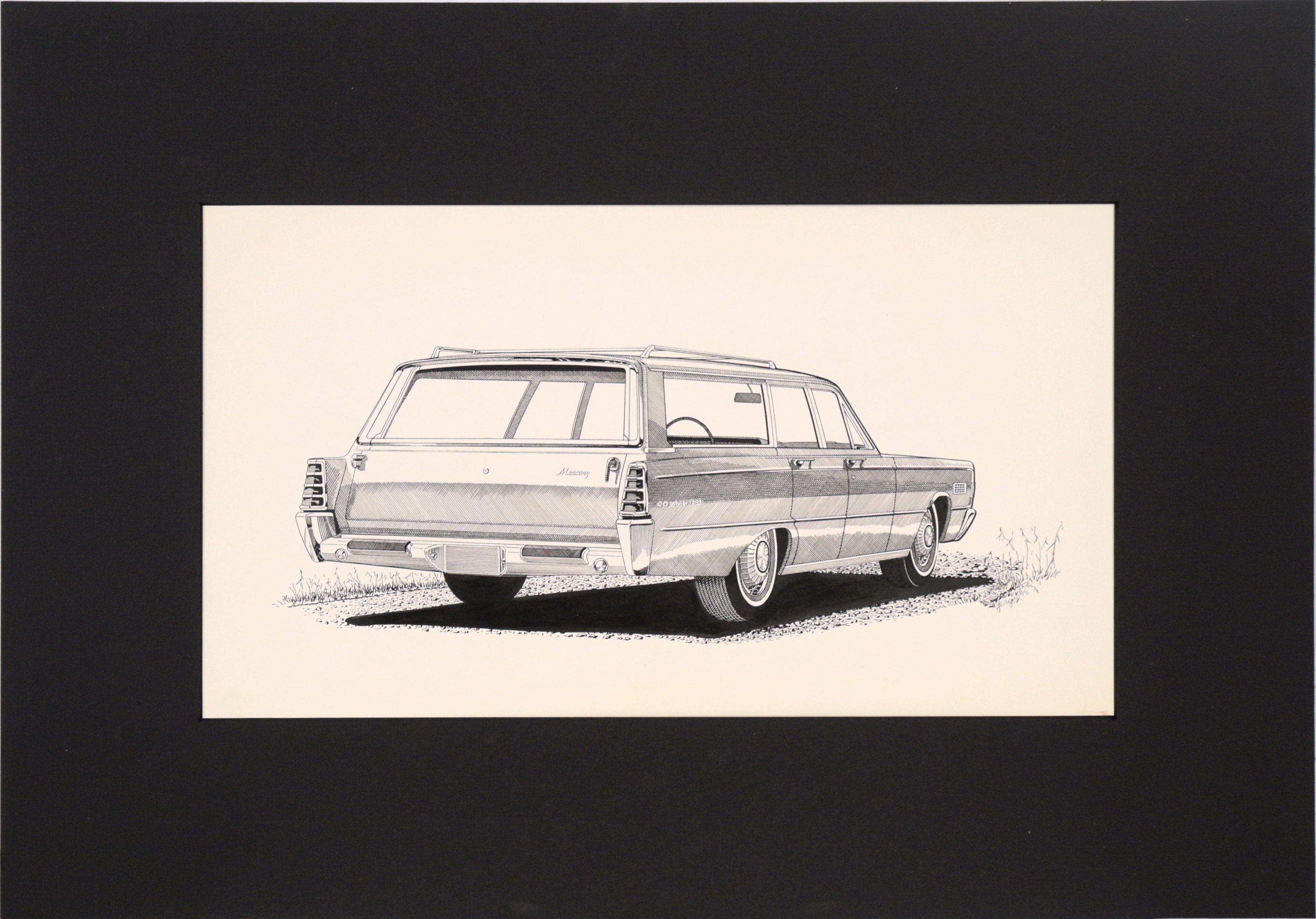 1966 Mercury Commuter Station Wagon, Antique Technical Car Illustration