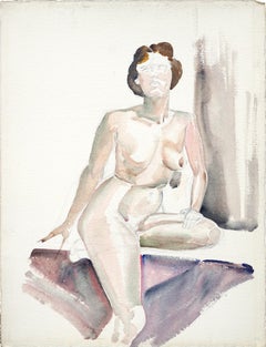 Mid Century Seated Nude Figure Study (unfinished)