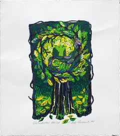 Vintage "Viriditas" - Layered Tree Silkscreen 